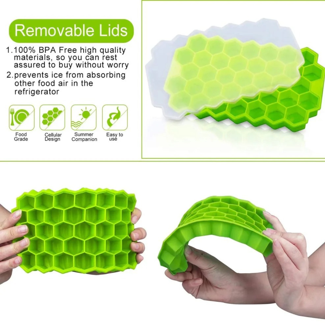 Silicone Honey IceCube Tray with Lid